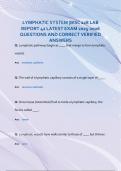 LYMPHATIC SYSTEM &vert;BISC 228 LAB  REPORT 42 LATEST EXAM 2025-2026 QUESTIONS AND CORRECT VERIFIED  ANSWERS
