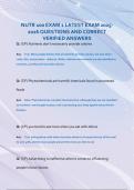 NUTR 100 EXAM 1 LATEST EXAM 2025- 2026 QUESTIONS AND CORRECT  VERIFIED ANSWERS
