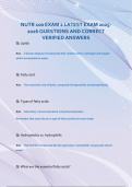 NUTR 100 EXAM 2 LATEST EXAM 2025- 2026 QUESTIONS AND CORRECT  VERIFIED ANSWERS