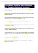 SPRINKLER SYSTEM Quiz Questions and Complete Solutions Graded A&plus;&period;