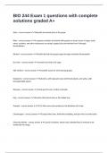 BIO 244 Exam 1 questions with complete solutions graded A&plus;