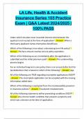LA Life&comma; Health & Accident Insurance Series 103 Practice Exam &vert; Q&A Latest 2024&sol;2025 &vert; 100&percnt; PASS