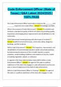Code Enforcement Officer &lpar;State of Texas&rpar; &vert; Q&A Latest 2024&sol;2025 &vert; 100&percnt; PASS