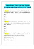 Texas Code Enforcement Exam &vert; Q&A Latest 2024&sol;2025 &vert; 100&percnt; PASS
