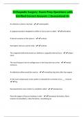 Orthopedic Surgery -Exam Prep Questions with Verified Correct Answers &vert; Guaranteed A&plus;