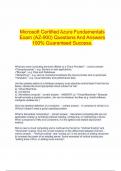  Microsoft Certified Azure Fundamentals Exam &lpar;AZ-900&rpar; Questions And Answers 100&percnt; Guaranteed Success&period;