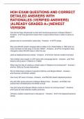 HOH EXAM QUESTIONS AND CORRECT DETAILED ANSWERS WITH RATIONALES &lpar;VERIFIED ANSWERS&rpar; &vert;ALREADY GRADED A&plus;&vert;&vert;NEWEST VERSION