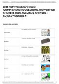 2025 HSPT Vocabulary &lpar;2025&rpar; &vert;COMPREHENSIVE QUESTIONS AND VERIFIED ANSWERS &vert;100&percnt; ACCURATE ANSWERS &vert; ALREADY GRADED A&plus;