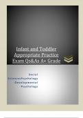 Infant and Toddler  Appropriate Practice Exam Qs&As A&plus; Grade