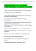 HONDROS NUR 150 FINAL EXAM QUESTIONS WITH CORRECT ANSWERS