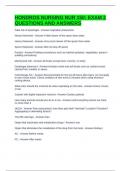 HONDROS NURSING NUR 150&colon; EXAM 2 QUESTIONS AND ANSWERS