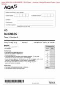 Actual 2024 AQA AS BUSINESS 7131&sol;1 Paper 1 Business 1 Merged Question Paper &plus; Mark  Scheme