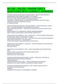 NU 150 - GALEN - PHARM TEST 4 QUESTIONS WITH CORRECT ANSWERS