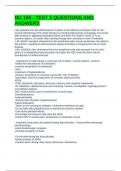 NU 150 - TEST 2 QUESTIONS AND ANSWERS