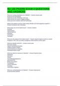 NU 150 PHARM EXAM 3 QUESTIONS AND ANSWERS