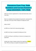 Champions Exam Prep&colon; State Questions and Correct Answers &vert; Latest 2024&sol;2025 &vert; 100&percnt; PASS