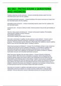 NU-362 - PATHO EXAM 1 QUESTIONS AND ANSWERS