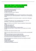 NUR 150 TEST 1 NCLEX REVIEW QUESTIONS AND ANSWERS