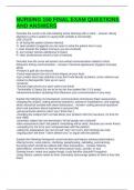 NURSING 150 FINAL EXAM QUESTIONS AND ANSWERS