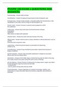 PHARM 150 EXAM 1 QUESTIONS AND ANSWERS