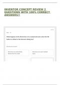 INVENTOR CONCEPT REVIEW 2 QUESTIONS WITH 100&percnt; CORRECT ANSWERS&excl;&excl;