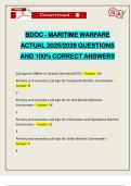 BDOC - MARITIME WARFARE ACTUAL 2025&sol;2026 QUESTIONS AND 100&percnt; CORRECT ANSWERS