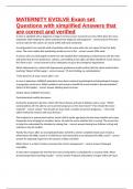 MATERNITY EVOLVE Exam set Questions with simplified Answers that are correct and verified
