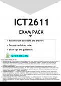 ICT2611 EXAM PACK 2026 - DISTINCTION GUARANTEED