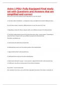 Astro 1 PSU- Fully Equipped Final study set with Questions and Answers that are simplified and correct