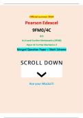 Official summer 2024 Pearson Edexcel 9FM0&sol;4C GCE In A Level Further Mathematics &lpar;9FM0&rpar; Paper 4C Further Mechanics 2 Merged Question Paper &plus; Mark Scheme