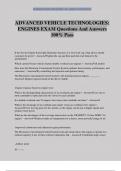 ADVANCED VEHICLE TECHNOLOGIES&colon; ENGINES EXAM Questions And Answers 100&percnt; Pass