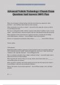 Advanced Vehicle Technology&colon; Chassis Exam Questions And Answers 100&percnt; Pass