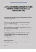 ADVANCED VEHICLE TECHNOLOGIES&colon; DRIVETRAINS Exam Questions And Answers 100&percnt; Pass