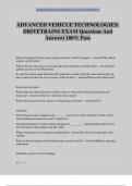 ADVANCED VEHICLE TECHNOLOGIES&colon; DRIVETRAINS EXAM Questions And Answers 100&percnt; Pass