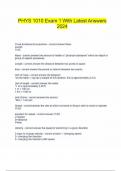  PHYS 1010 Exam 1 With Latest Answers 2024