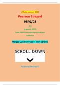 Official summer 2024 Pearson Edexcel 9SP0&sol;02 GCE In Spanish &lpar;9SP0&rpar; Paper 02 Written response to works and translation Merged Question Paper &plus; Mark Scheme