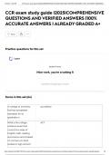 CCR exam study guide &vert;2025&vert;COMPREHENSIVE QUESTIONS AND VERIFIED ANSWERS &vert;100&percnt; ACCURATE ANSWERS &vert; ALREADY GRADED A&plus;