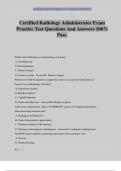Certified Radiology Administrator Exam Practice Test Questions And Answers 100&percnt; Pass&period;
