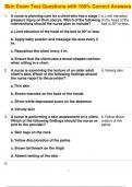 Skin Exam Test Questions with 100&percnt; Correct Answers
