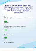 Exam 1&colon; NR 226&sol; NR226 &lpar;Latest 2025&sol; 2026 Update&rpar; Fundamentals&colon; Patient Care Review &vert; Questions & Answers&vert; Grade A&vert; 100&percnt; Correct &lpar;Verified Solutions&rpar;- Chamberlain
