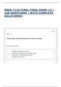 NSER 7110 FINAL FINAL EXAM <3 &vert; 168 QUESTIONS &vert; WITH COMPLETE SOLUTIONS&excl;&excl;