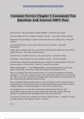 Customer Service Chapter 2 Assessment Test Questions And Answers 100&percnt; Pass&period;