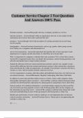 Customer Service Chapter 2 Test Questions And Answers 100&percnt; Pass&period;