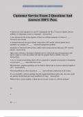 Customer Service Exam 2 Questions And Answers 100&percnt; Pass&period;