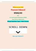 Official summer 2024 Pearson Edexcel 9MA0&sol;32 GCE In Mathematics &lpar;9MA0&rpar; Paper 32 Mechanics Merged Question Paper &plus; Mark Scheme