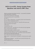 OCR A-Level PE - Energy Systems Exam Questions And Answers 100&percnt; Pass&period;