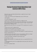 Energy Systems Exam Questions And Answers 100&percnt; Pass