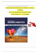 Solution Manual For Introduction To Business Analytics 1st Edition By Vernon Richardson And Marcia Watson&comma; All Chapters &vert;&vert;Complete A&plus; Guide