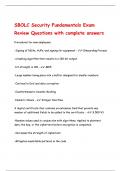 SBOLC Security Fundamentals Exam Review Questions with complete answers