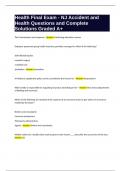 Health Final Exam - NJ Accident and Health Questions and Complete Solutions Graded A&plus;